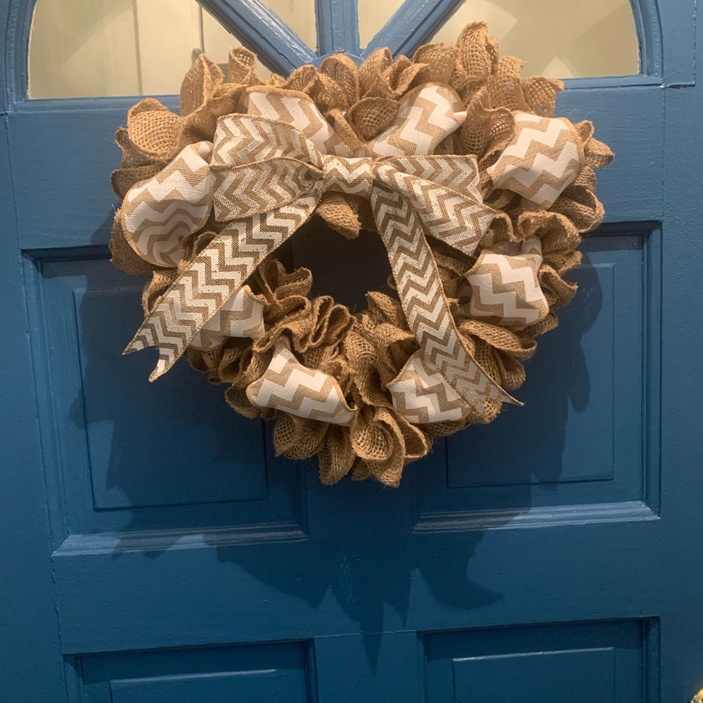 Burlap Heart Wreath